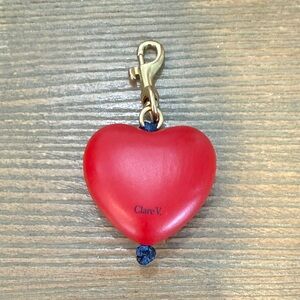 Clare V Red Heart Bag Charm. Never used.